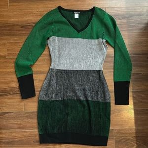 V Neck Sweater Dress